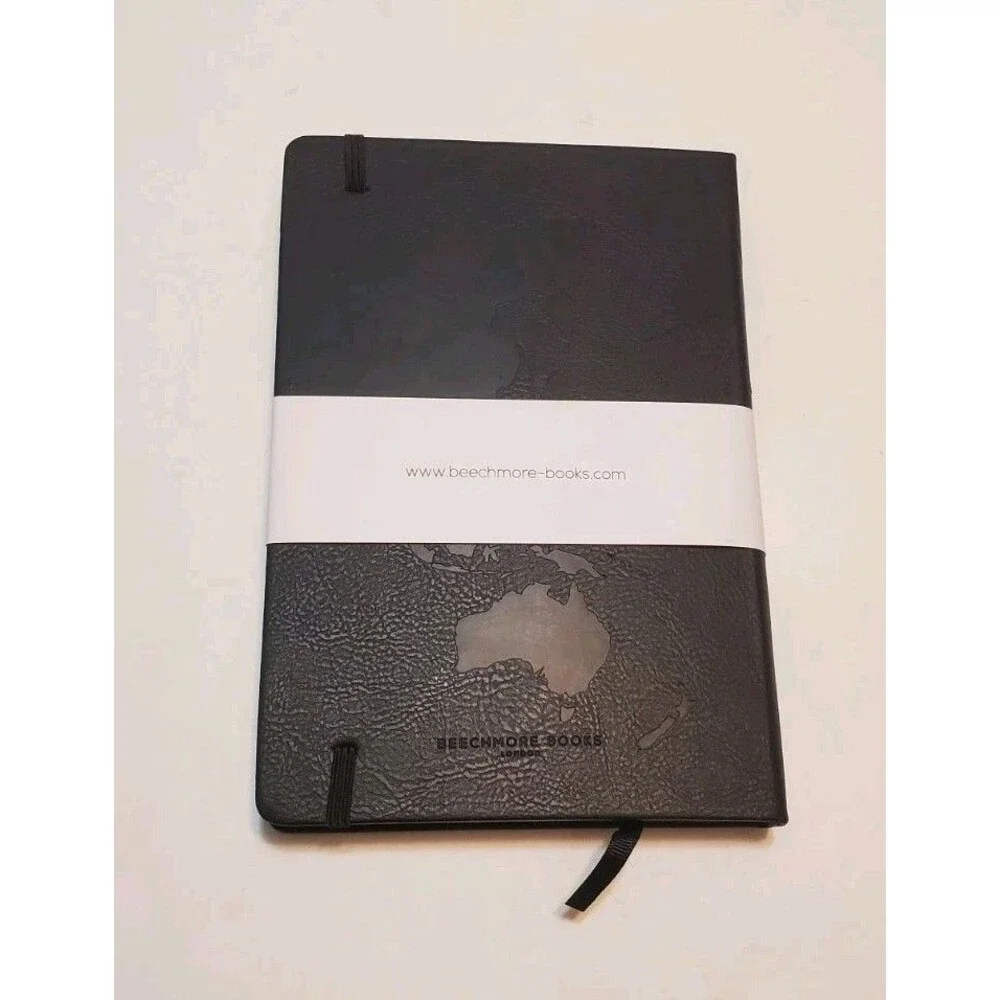 Vegan Leather Hardcover Travel Planner 120gsm Lined Paper Back Pocket + Bookmark